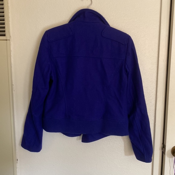 Kenneth Cole blue wool motorcycle button coat - Picture 4 of 5